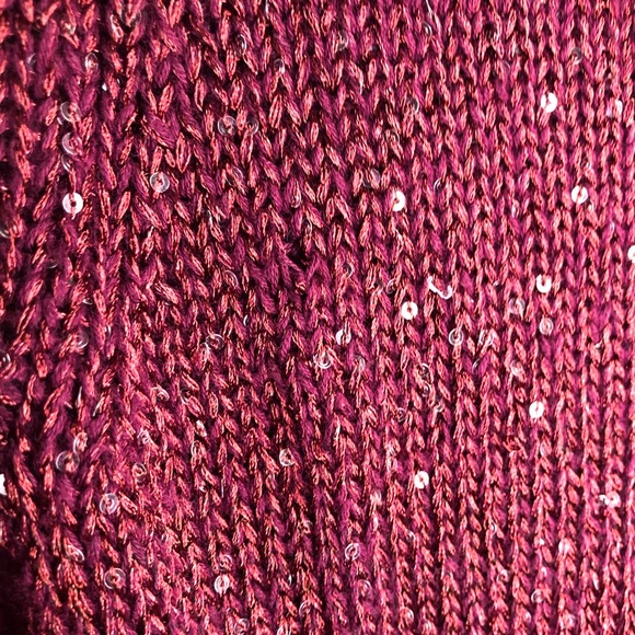 Chaps Red Wine Sparkle Knit Sweater – Size S, Festive & Cozy - Picture 6 of 7